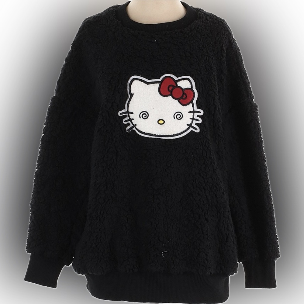 Hello Kitty X Dolls Kill Oversized Teddy Faux Fur Dizzy Baby Sweater S